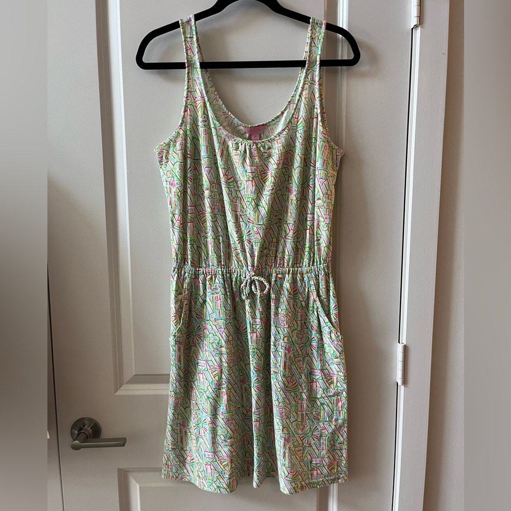 Lilly Pulitzer Pink and Green Sleeveless Sundress